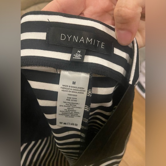 Dynamite black and white stripped mini skirt - Picture 2 of 3